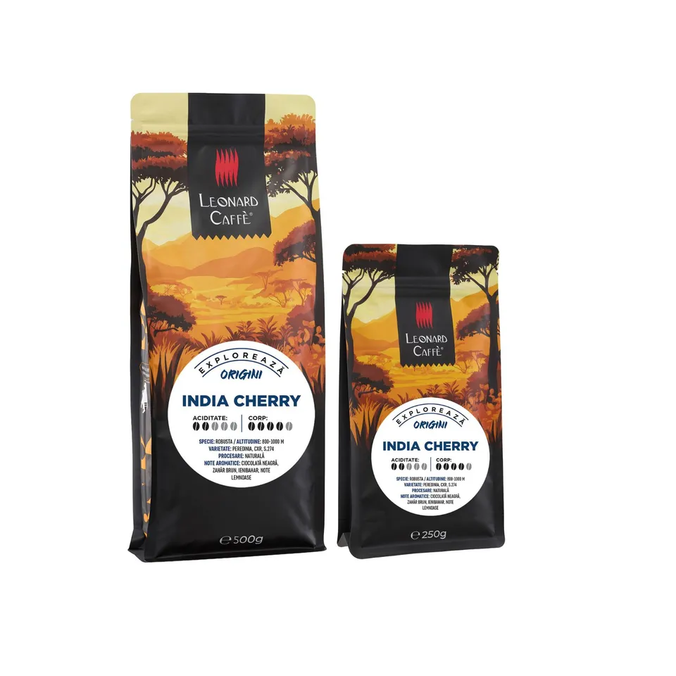 LEONARD Caffe India Cherry AB cafea boabe intensă