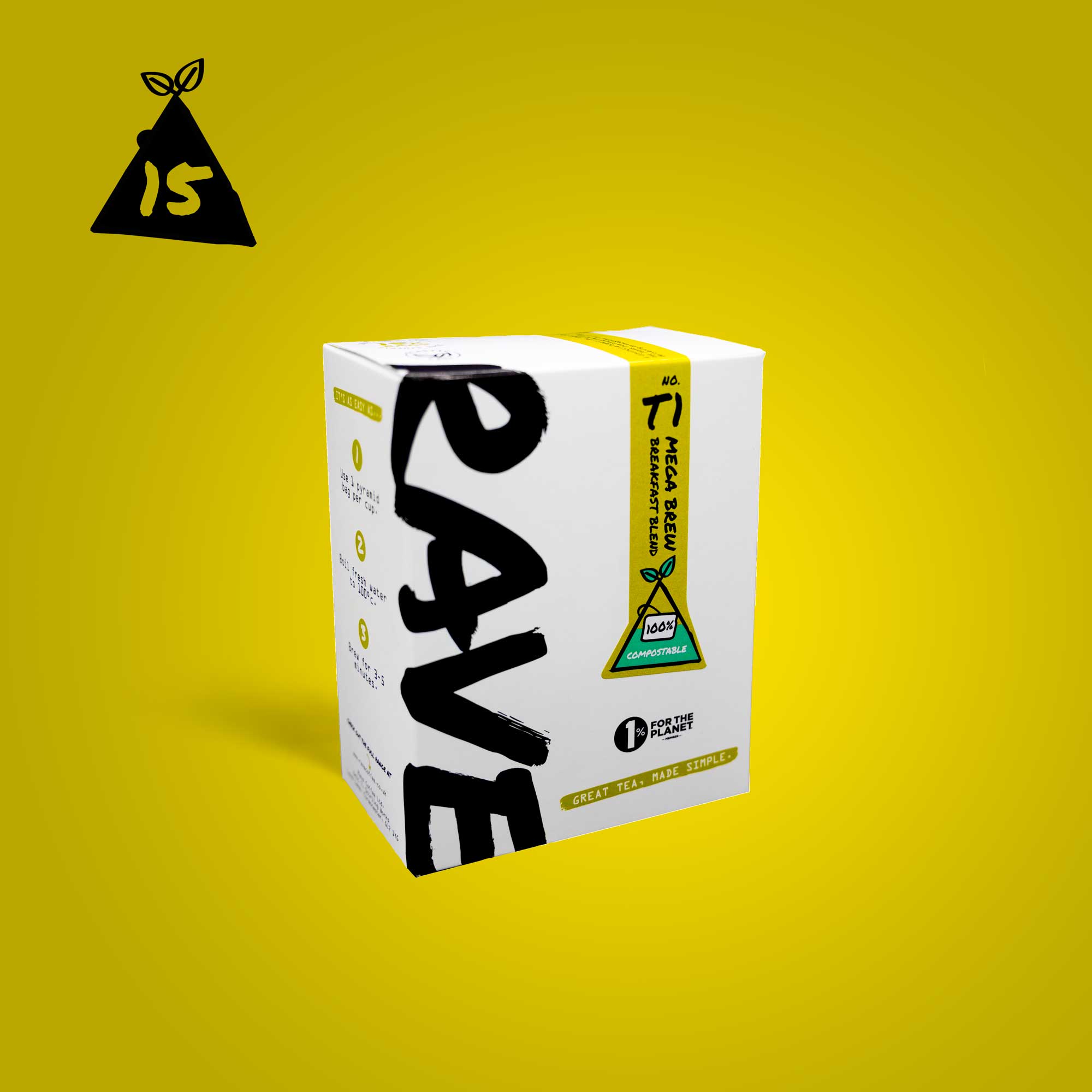 Rave Coffee Mega Brew T1 ceai negru 15 piramide mic dejun