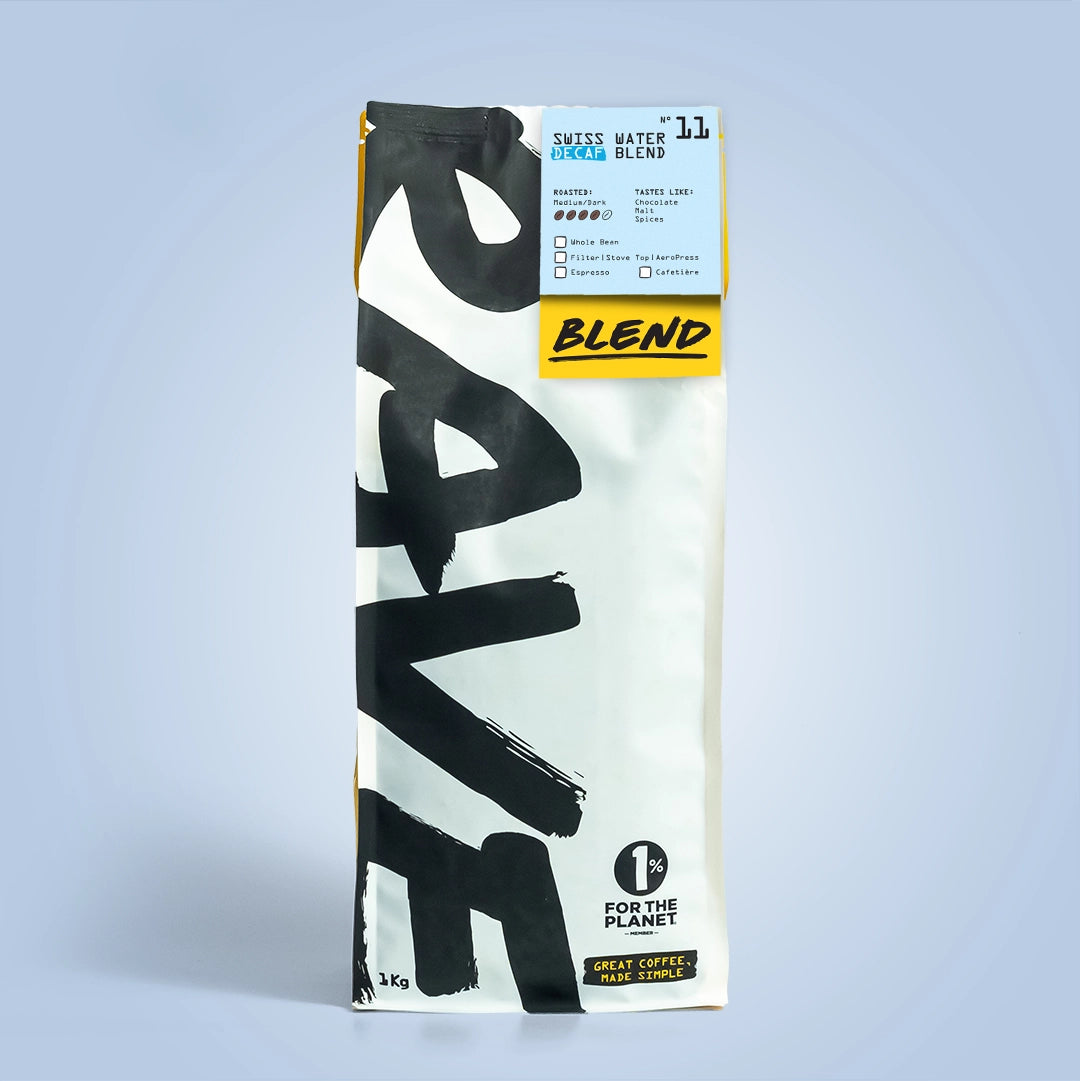 Rave Coffee Swiss Water Decaf Blend Nº 11 cafea boabe 250g prăjire medie