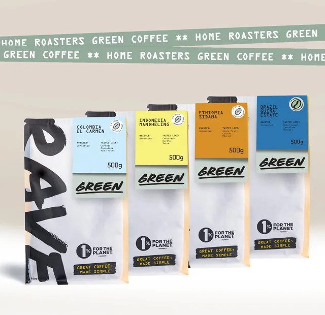 Rave Coffee Home Roasters pachet cafea verde 4x500g