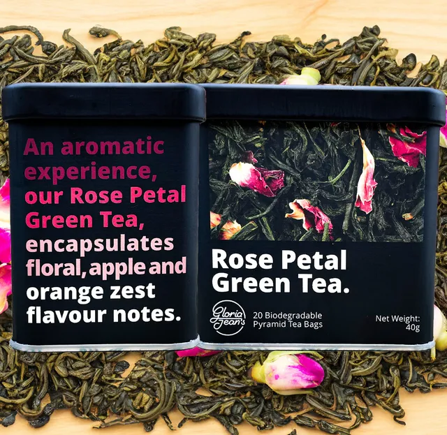 Gloria Jean's Coffees Rose Petal ceai verde 20 plicuri floral