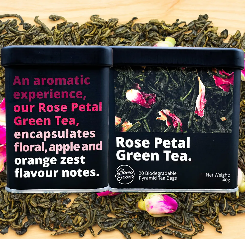Gloria Jean's Coffees Rose Petal ceai verde 20 plicuri floral