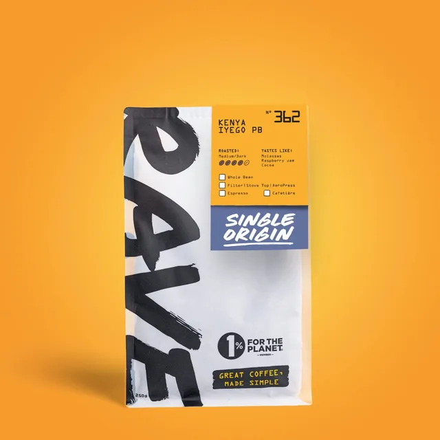 Rave Kenya Iyego PB Nº 362 cafea boabe 250g note de zmeură