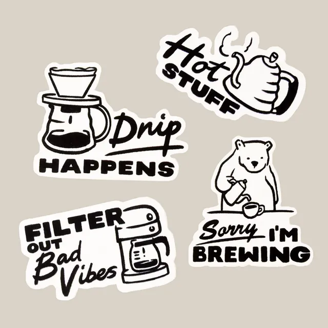 Rave Coffee Drip Happens Sticker Pack stickere 4 bucăți
