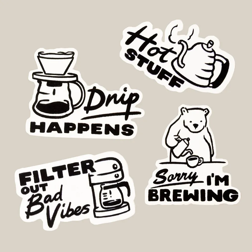 Rave Coffee Drip Happens Sticker Pack stickere 4 bucăți