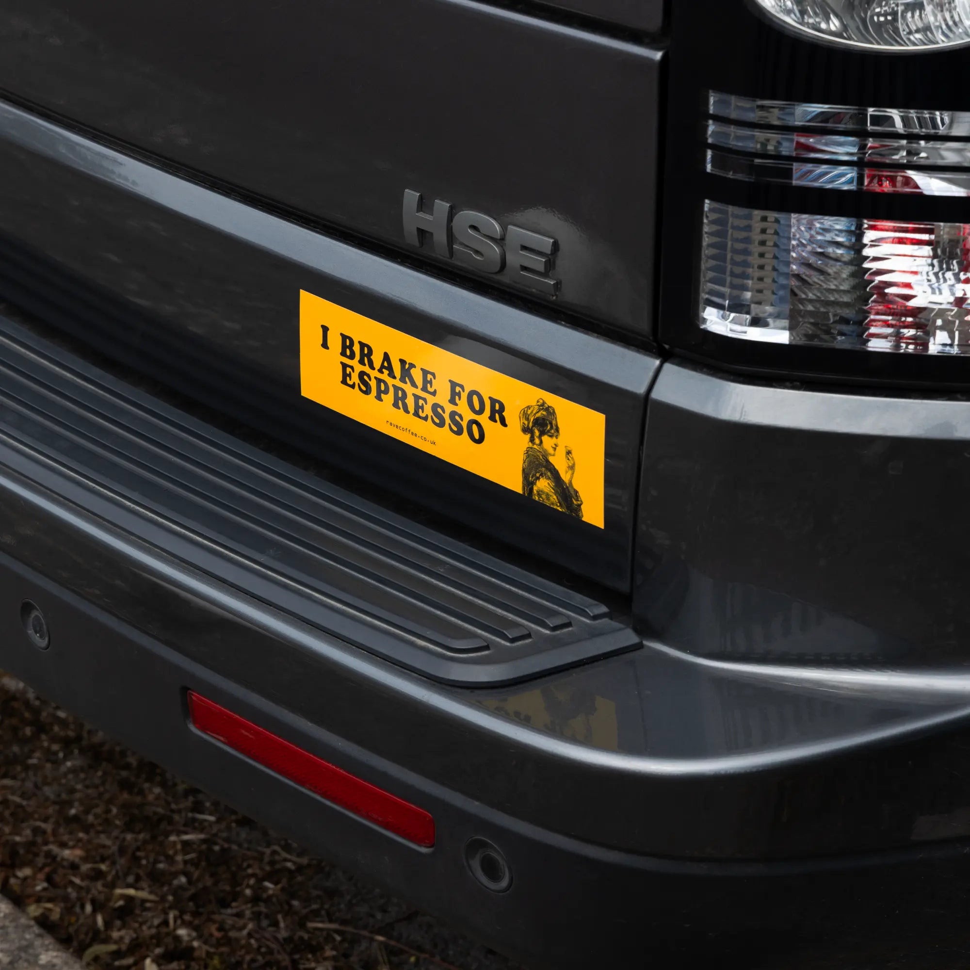 Rave Car Bumper Sticker autocolant vinil I brake for Espresso