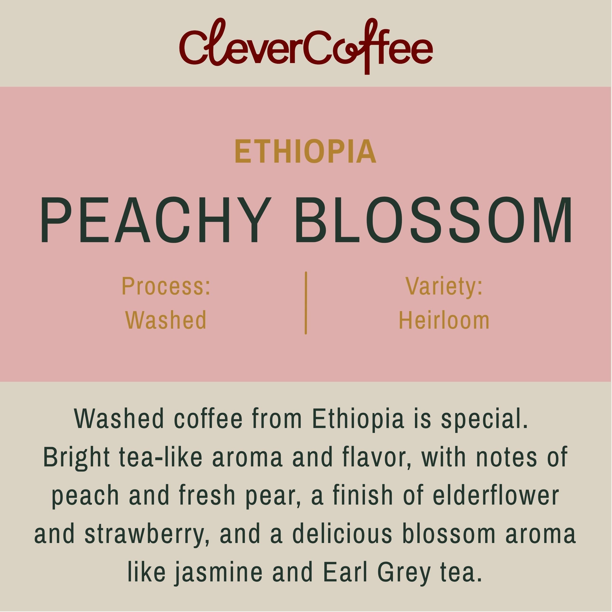 Clever Coffee Peachy Blossom cafea Etiopia 250 g spălată