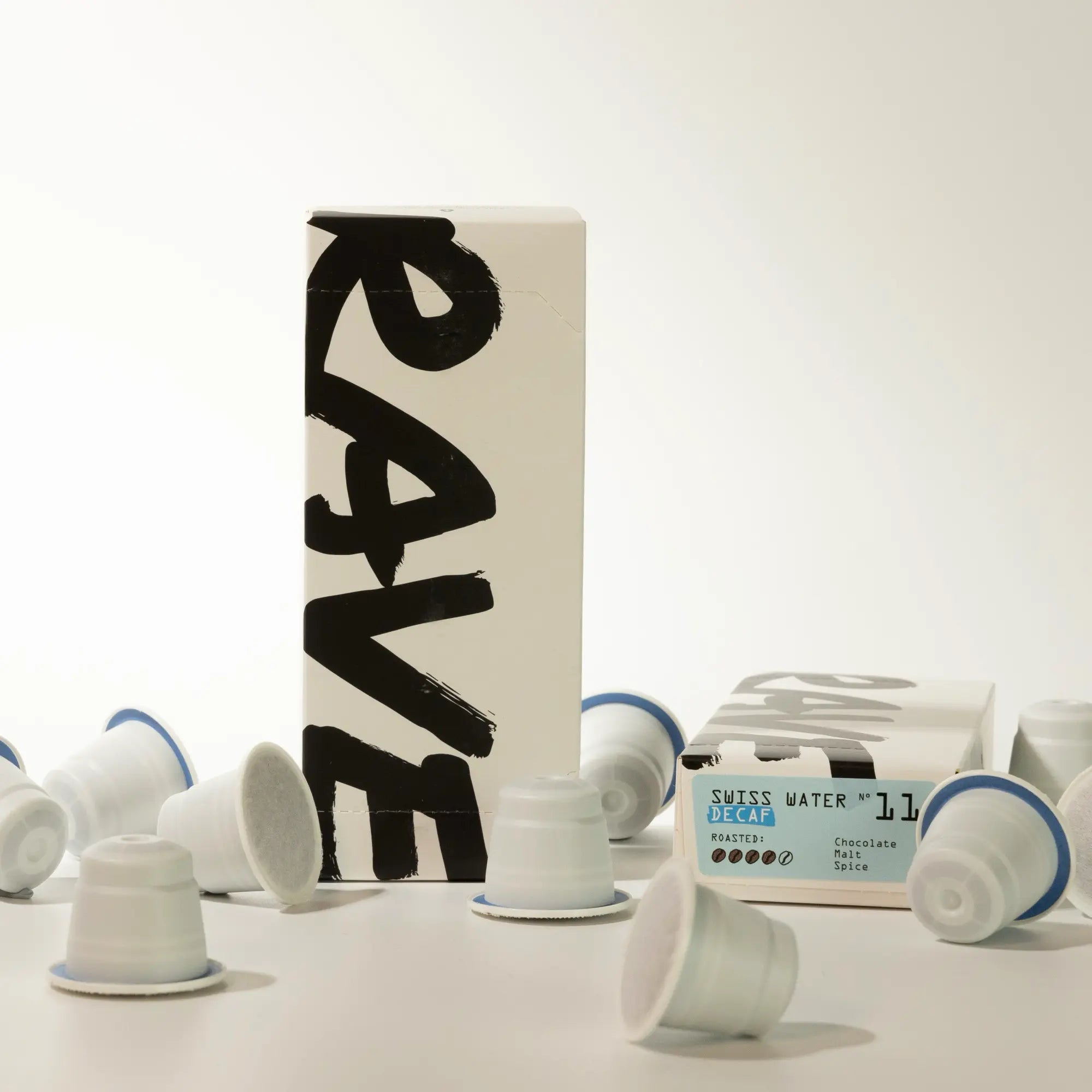 Rave Swiss Water Decaf capsule cafea 10 buc note cacao
