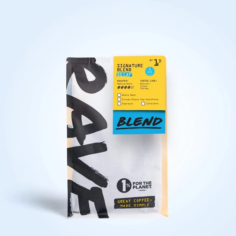 Rave Coffee Signature Blend N°1D cafea boabe 250g decofeinizata