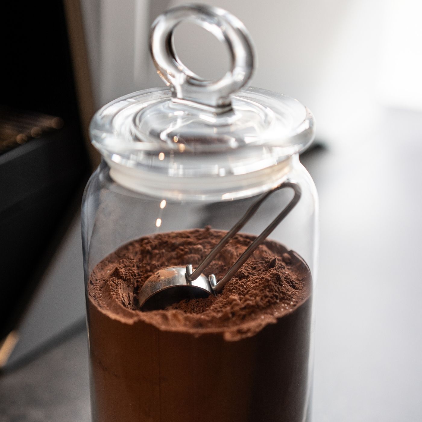 Clever Coffee borcan sticlă cacao cu lingură ermetic