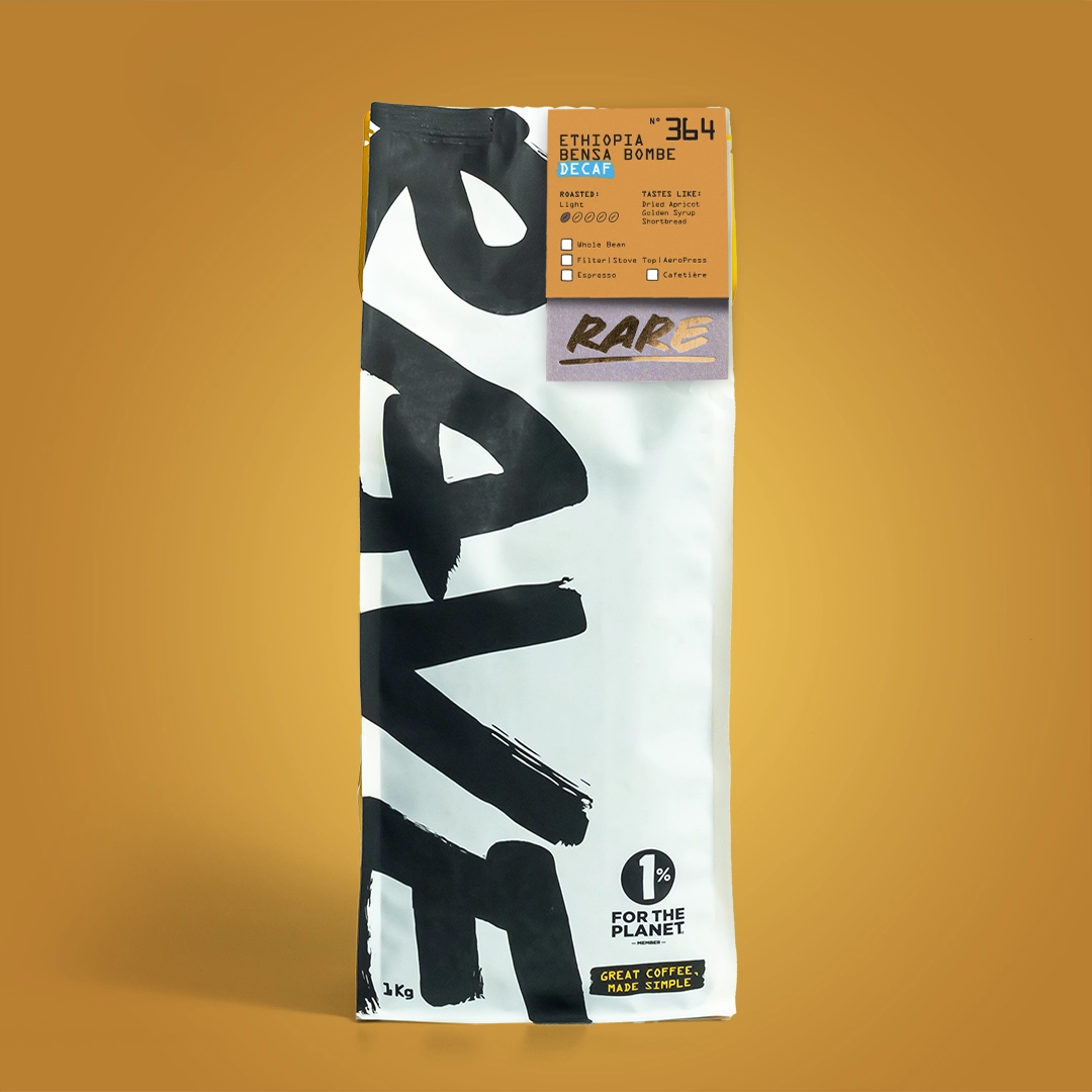 Rave Ethiopia Bensa Bombe N364 cafea decaf boabe 250g dulce