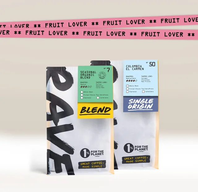 Rave Coffee Fruit Lover set cafea boabe 2x250g fructată