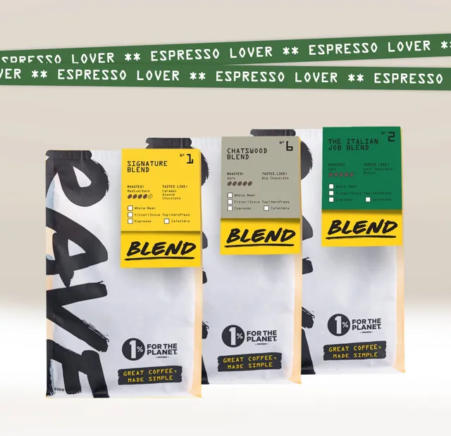 Rave Coffee Espresso Lover set cafea 3x250g pentru lapte