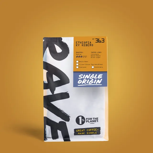 Rave Ethiopia Ky Kebero N363 cafea boabe 250g ciocolata citrice