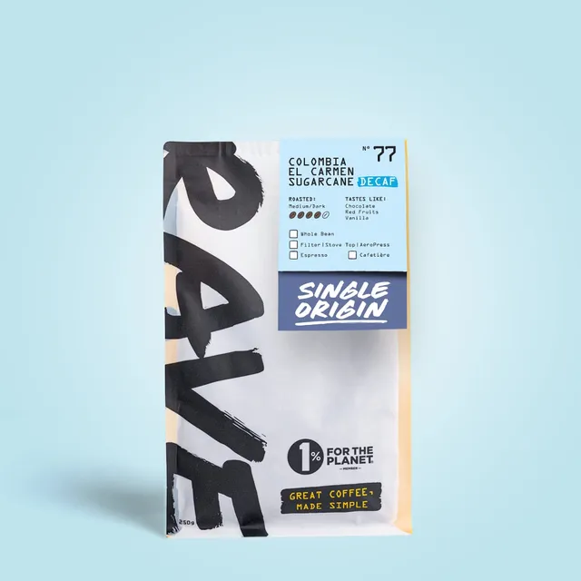 Rave Colombia El Carmen Nº 77 cafea decofeinizată 250g
