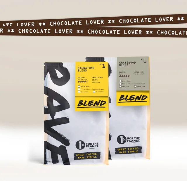 Rave Coffee Chocolate Lover set cafea 2x250g ciocolata