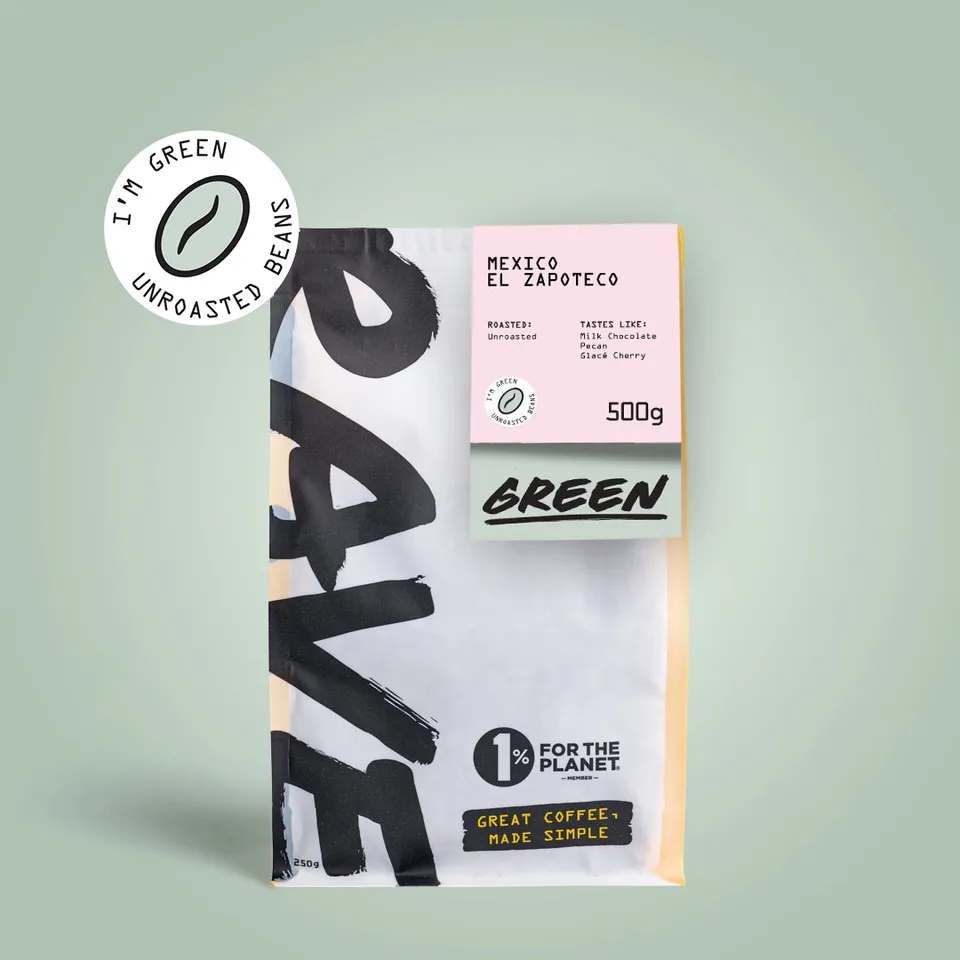 Rave Coffee Mexico El Zapoteco cafea verde 500g prajire acasa