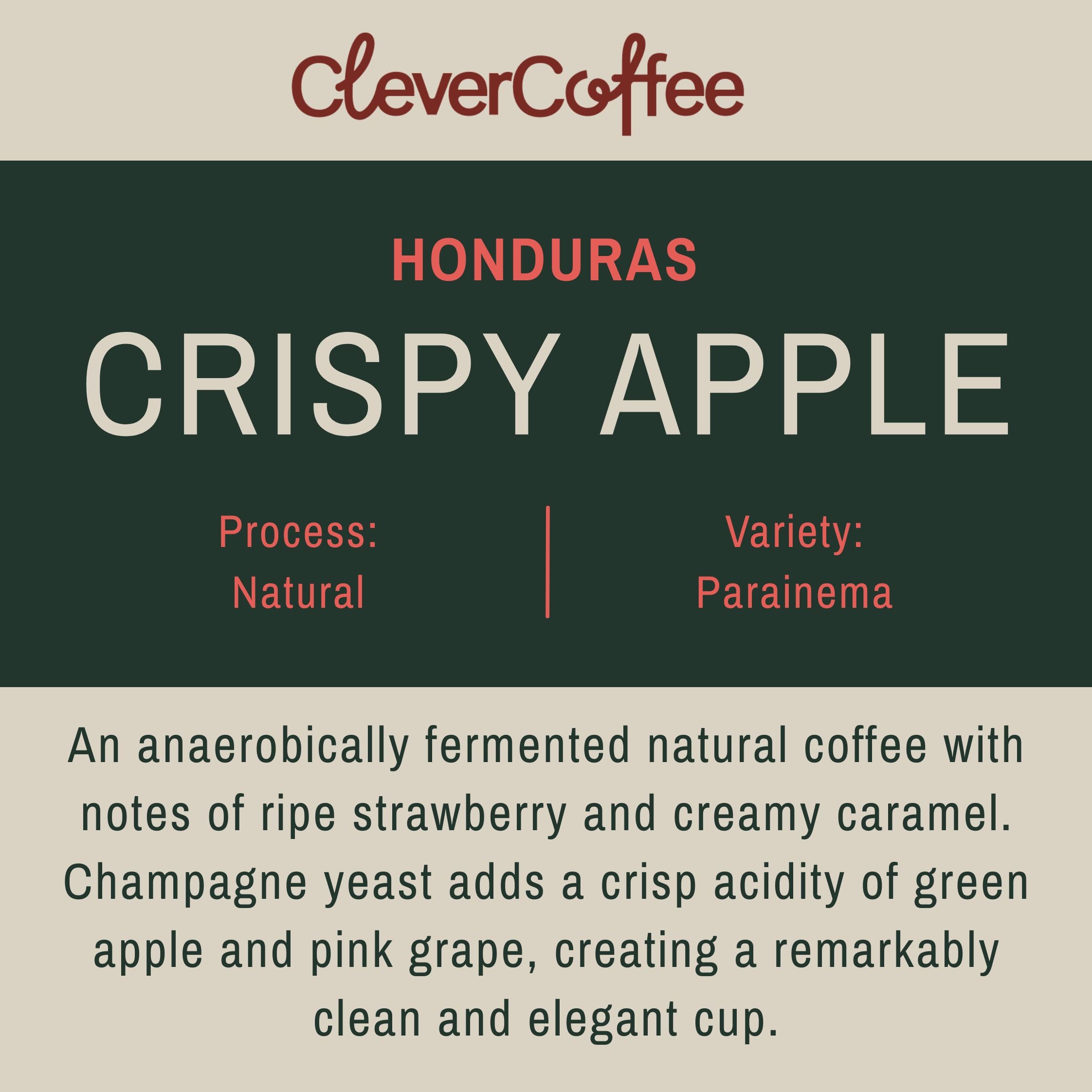 Clever Coffee Crispy Apple Honduras cafea boabe 250g