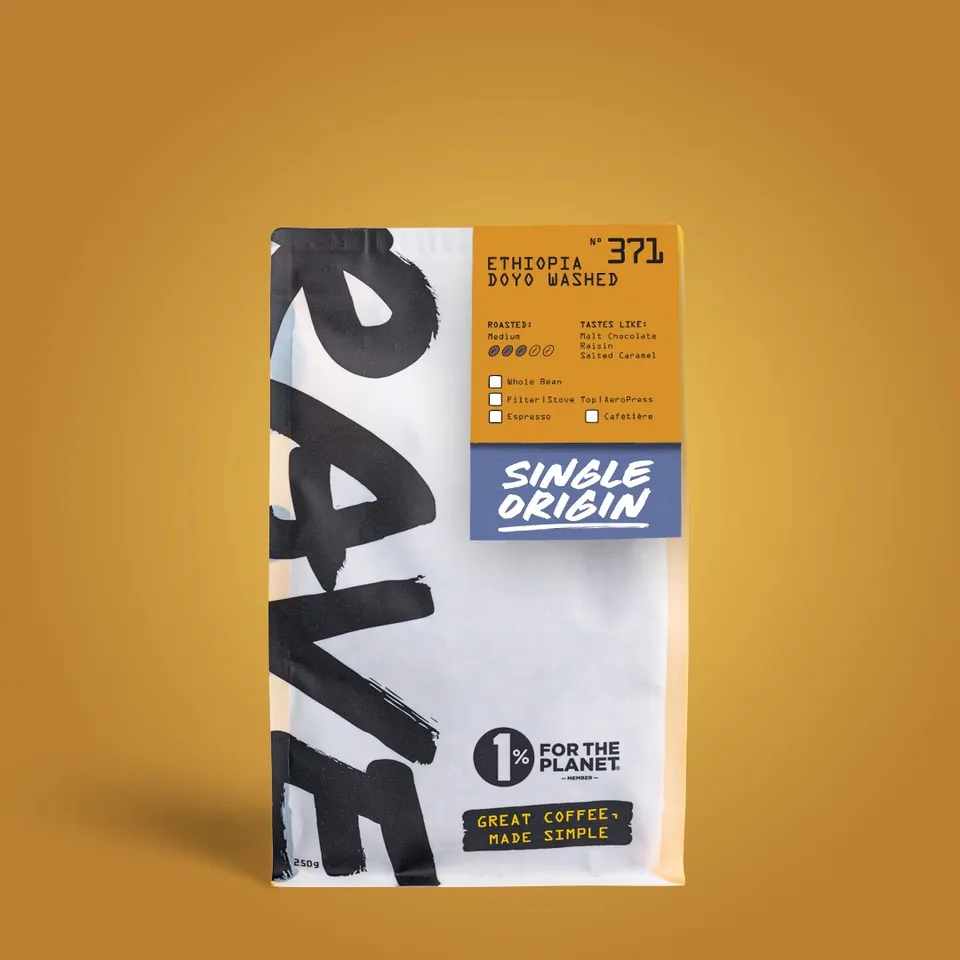 Rave Ethiopia Doyo 371 cafea boabe 250g ciocolata malt