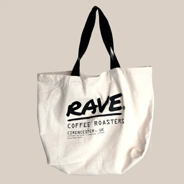 Rave Coffee Co-ordinates tote bag natural canvas reciclat