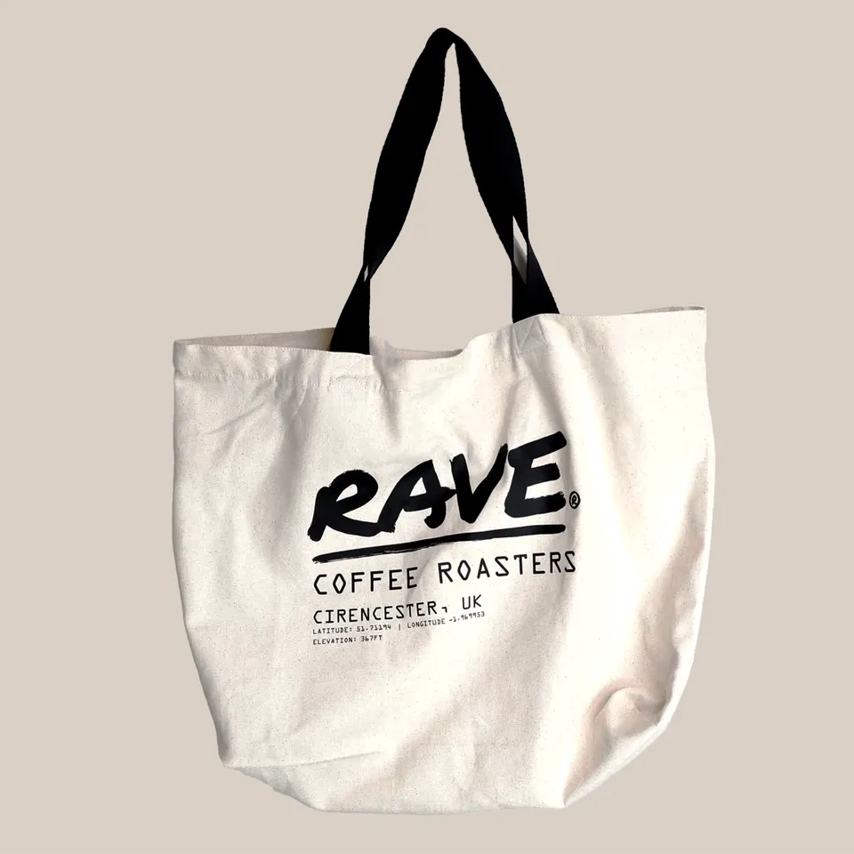 Rave Coffee Co-ordinates tote bag natural canvas reciclat