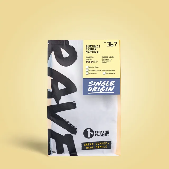 Rave Coffee Burundi Izuba Natural Nº 367 cafea boabe 250g fructată