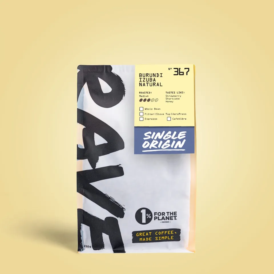 Rave Coffee Burundi Izuba Natural Nº 367 cafea boabe 250g fructată
