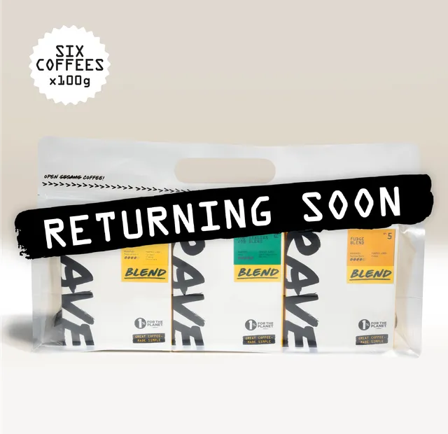 Rave Coffee Best Selling Blends cafea boabe 6x100g ciocolata
