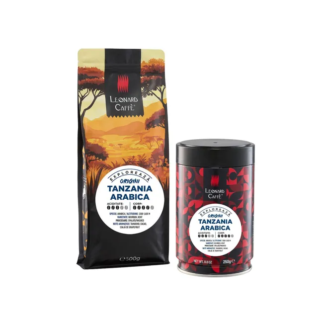 LEONARD Caffe Tanzania Arabica cafea boabe single origin