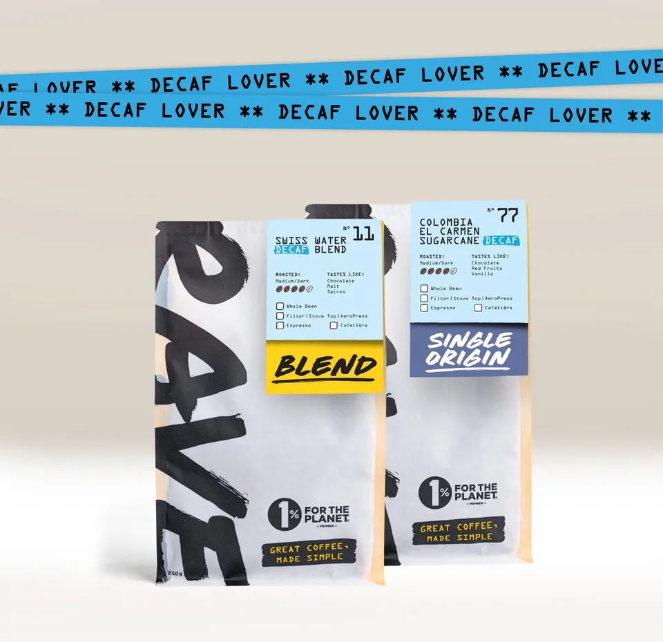 Rave Coffee Decaf Lover set cafea decofeinizată 2x250g