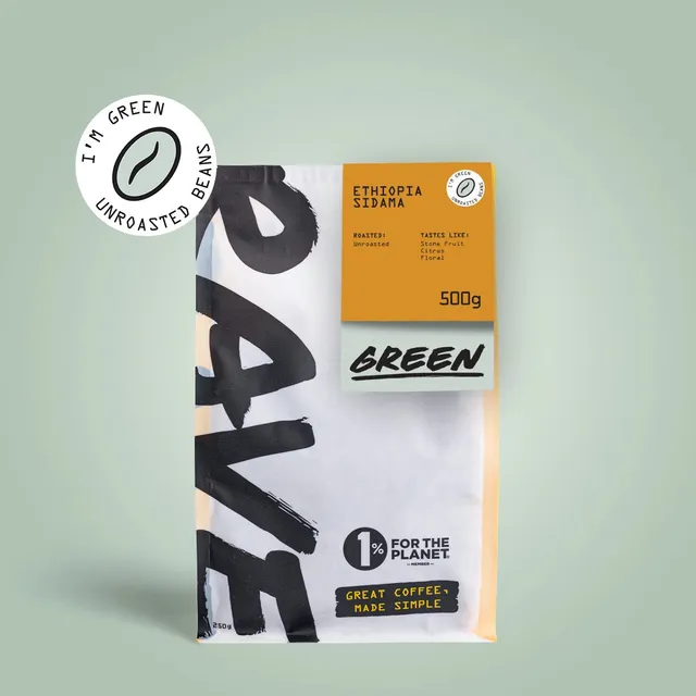 Rave Coffee Ethiopia Sidamo boabe verzi 500g aciditate vie