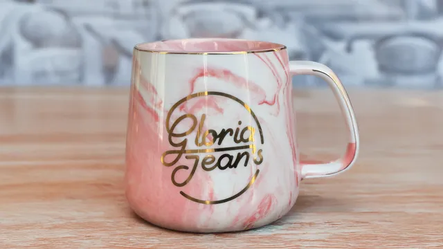 Gloria Jean's Marble cană ceramică roz 400 ml