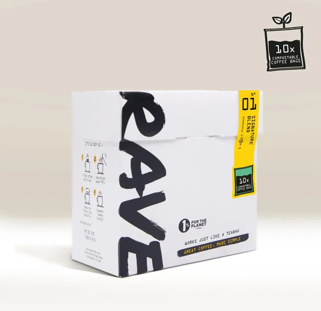 Rave Coffee Signature Blend cafea la plic 10 buc caramel